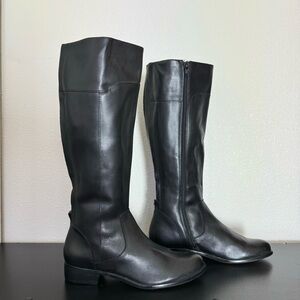 Corso Como Black Leather Knee High Boots Size 6.5
